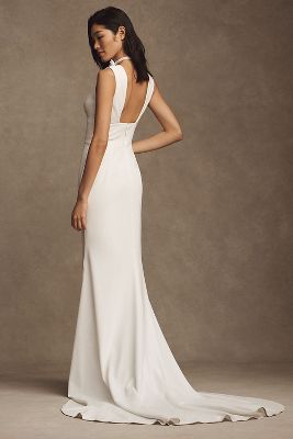 Crepe Column Wedding Dress