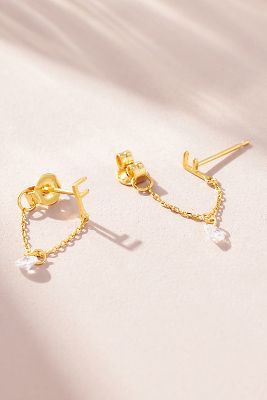 14k Gold Set of Two Monogram Earrings  Anthropologie Singapore - Women's  Clothing, Accessories & Home