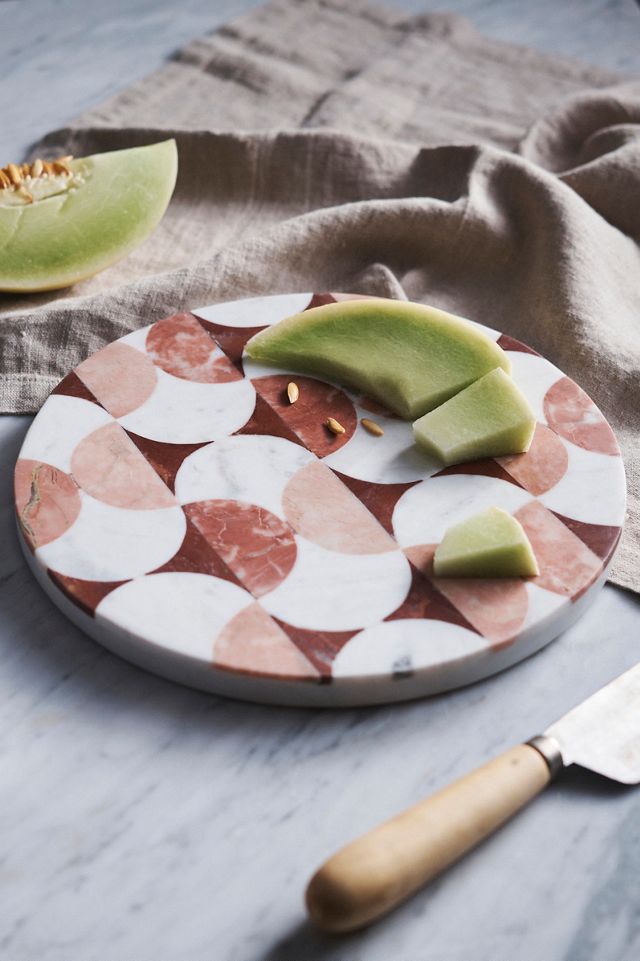 Geo Stone + Marble Serving Board #1