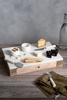 Terrain Marble Top Serving Board Set