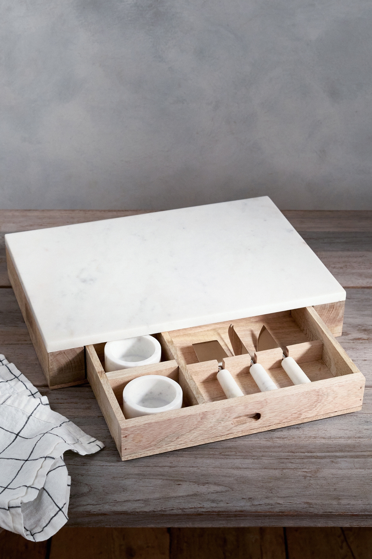 Marble Top Serving Board Set