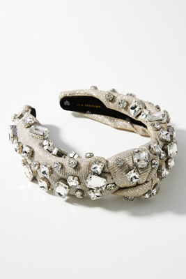 Lele Sadoughi Silver Rectangle Crystal Knotted Headband  display picture 1