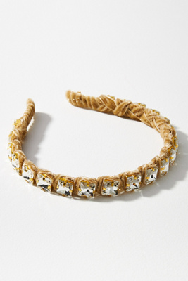 Lele Sadoughi Square Embellished Strand Headband In Gold