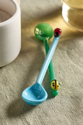 Ladybug Glass Spoons