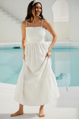 white gauze maxi dress Bayside Airy Gauze Midi Dress