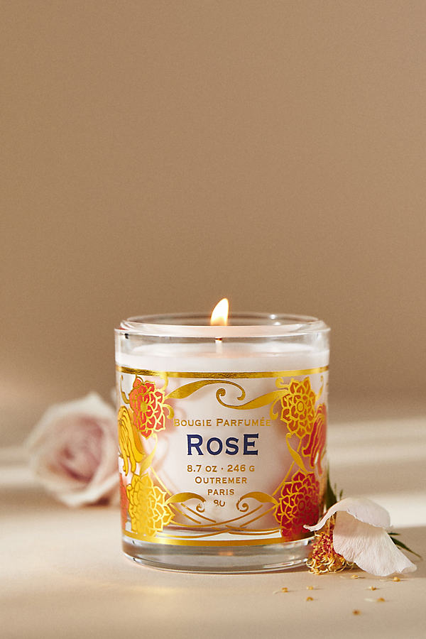 Outremer Floral Rose Glass Candle