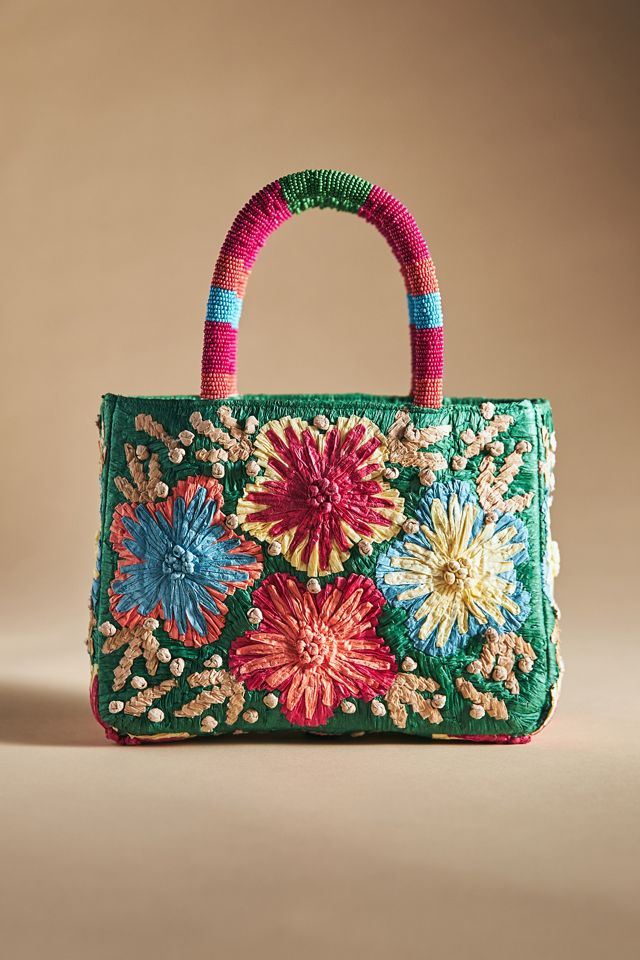 Floral Raffia Handbag #1