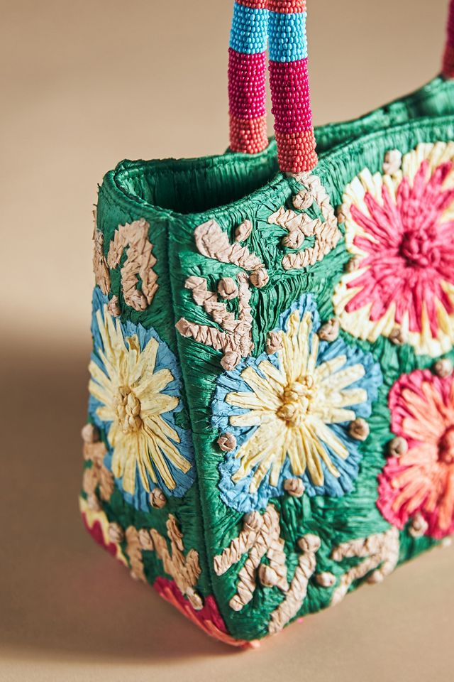 Floral Raffia Handbag #2