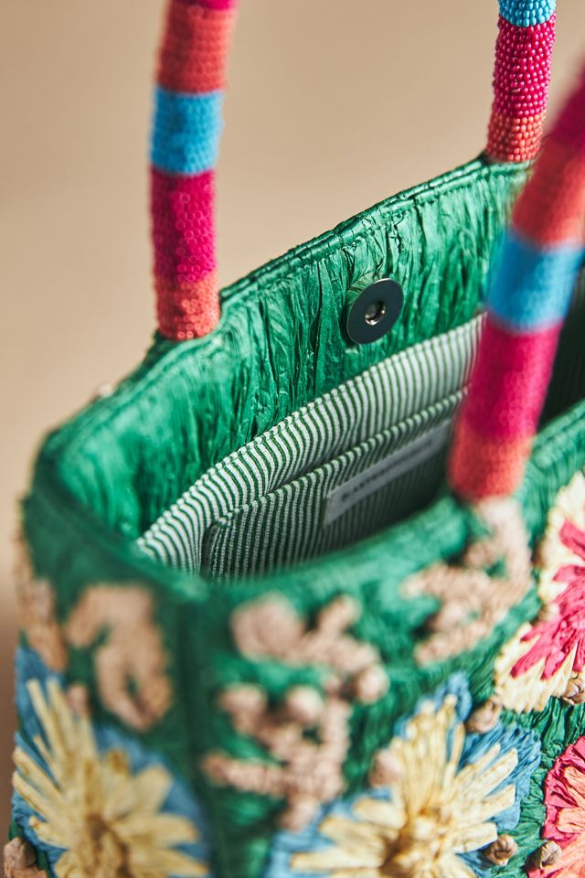 Floral Raffia Handbag #3