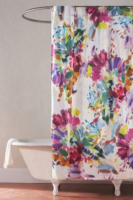 Anthropologie Karley Organic Cotton Shower Curtain In Assorted