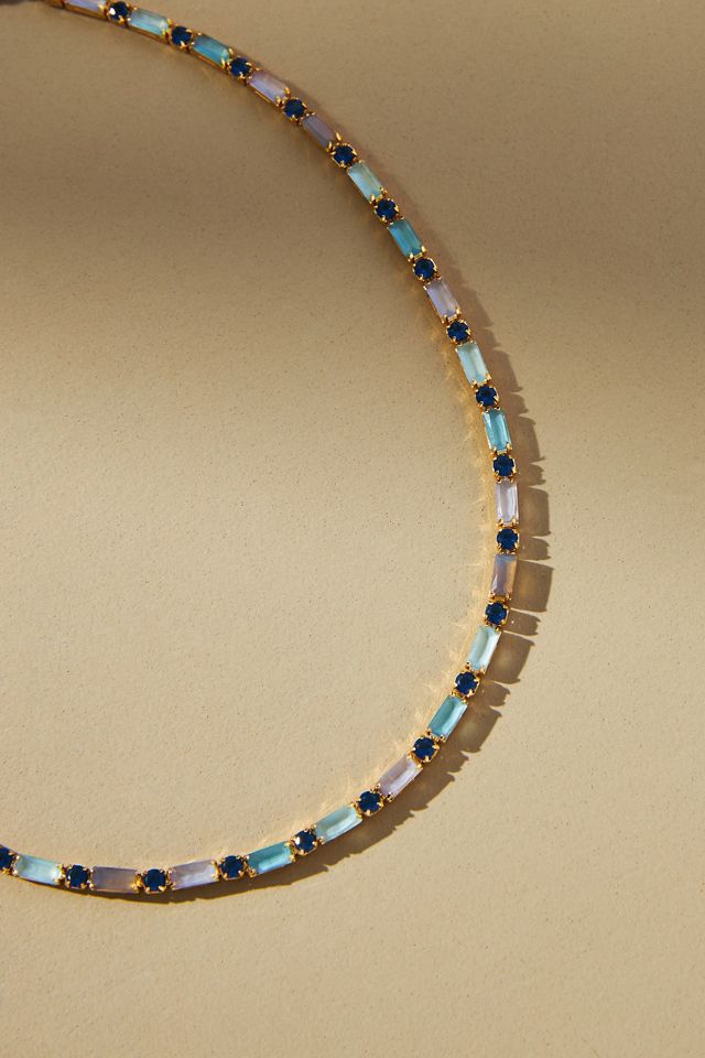 Multicolor Baguette Tennis Necklace #1