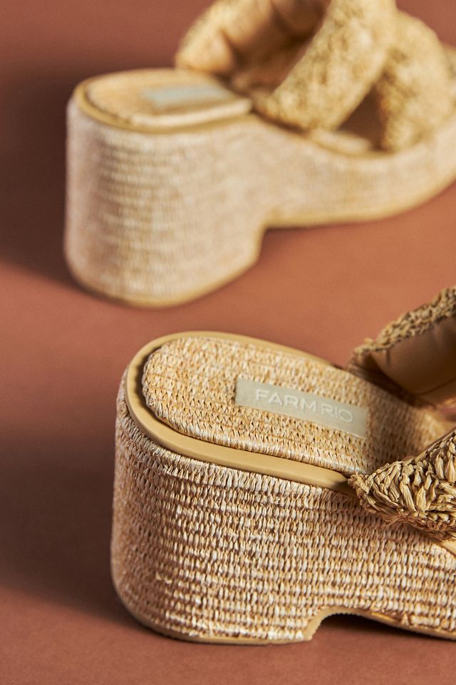 Farm Rio Raffia Platform Sandals | Anthropologie