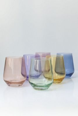 Estelle Colored Glass Pastel Stemless Set