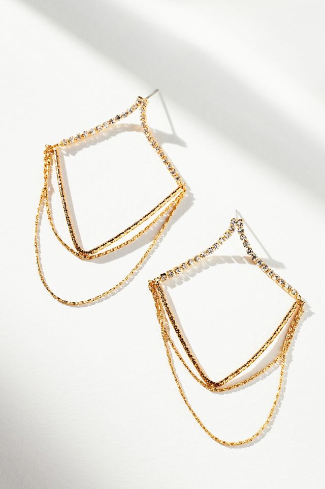 Rhinestone Chain Earrings Anthropologie
