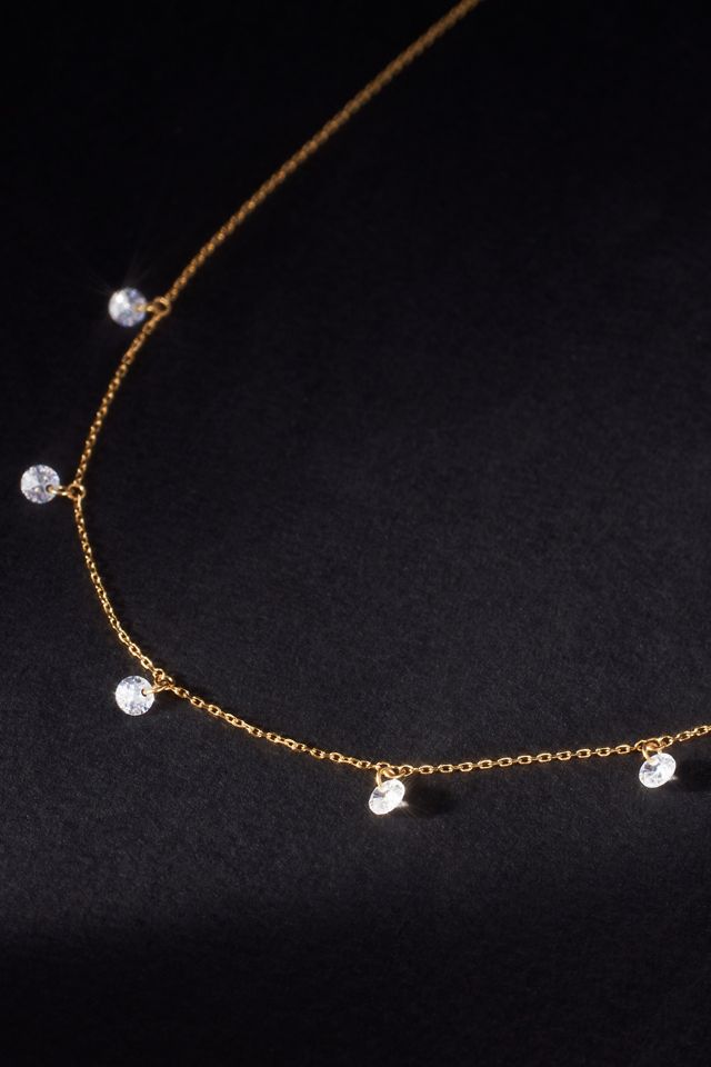 14k Gold Floating Teardrop Necklace #1