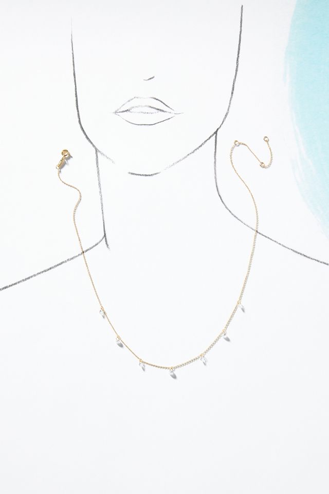 14k Gold Floating Teardrop Necklace #2