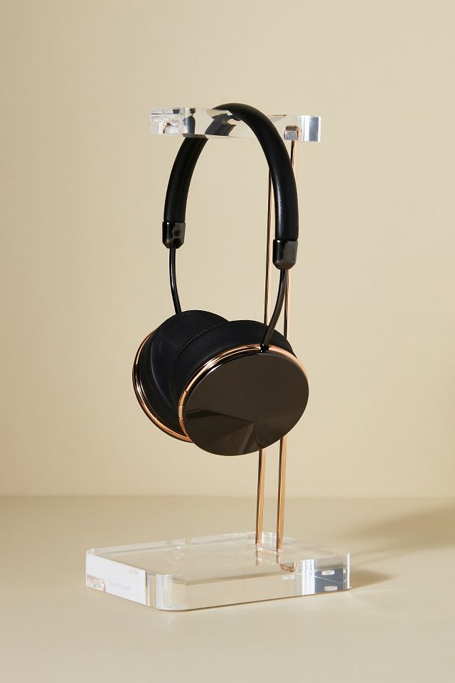 Clear Acrylic and Gold Headphones Stand, 4 x 5 x 10.5 (93922)