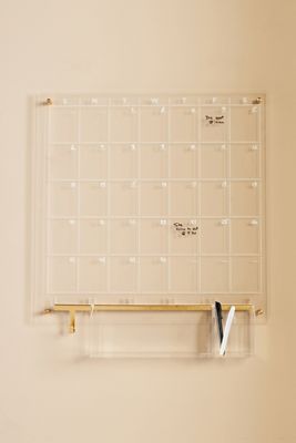 russell+hazel Acrylic Monthly Calendar with Pen Holder Clear