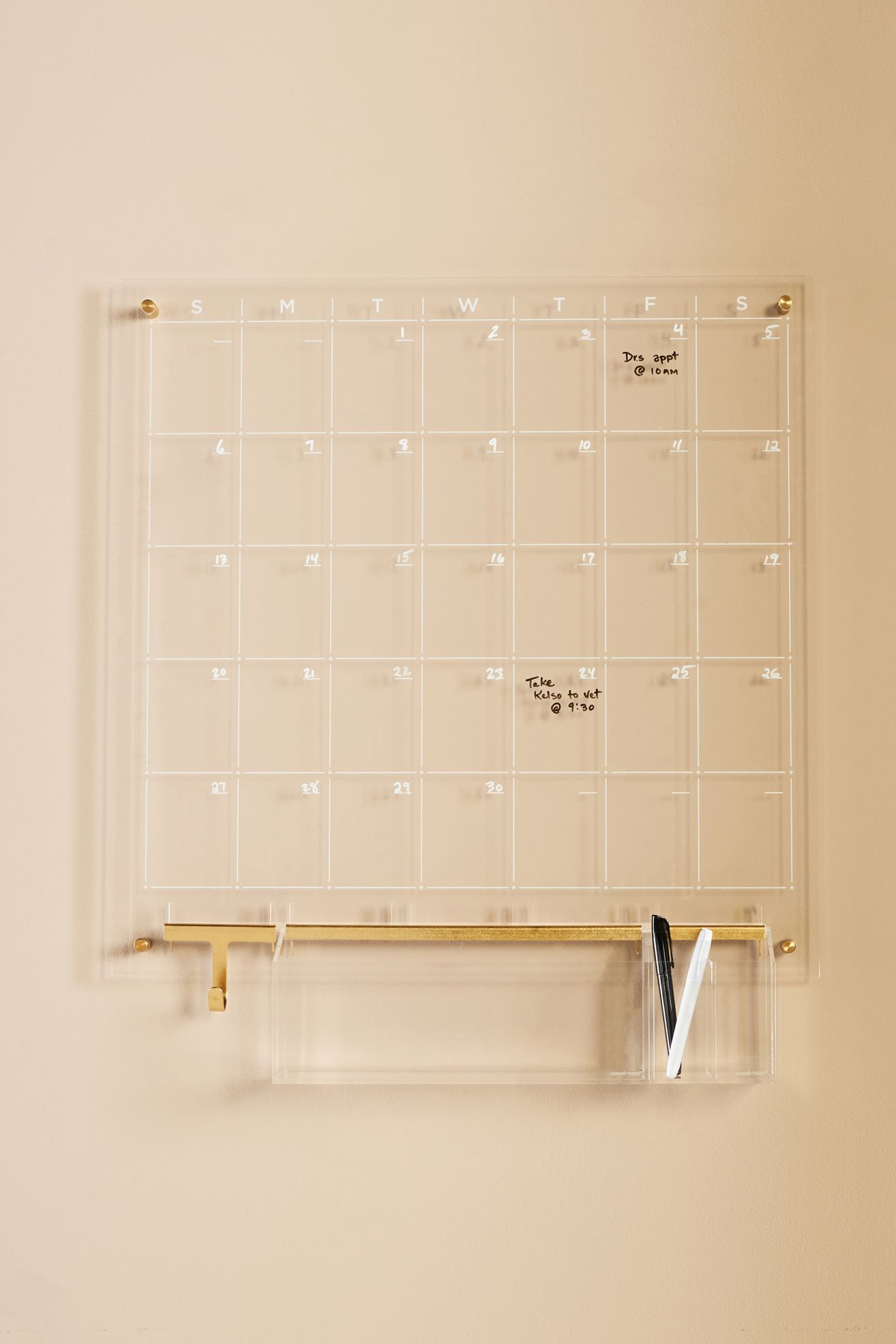 Acrylic Monthly Wall Calendar Bundle - Clear, Standard, One Size
