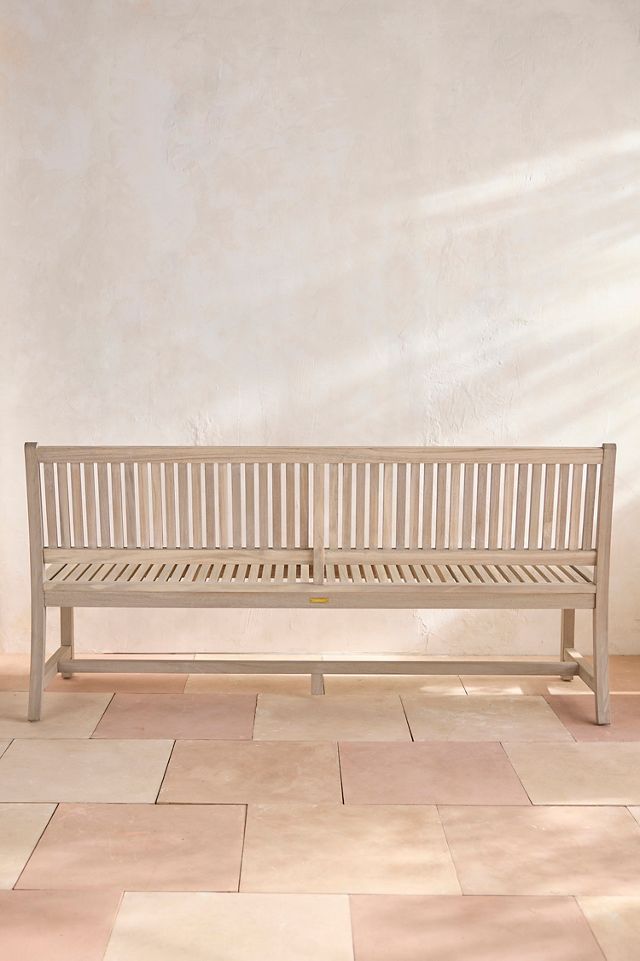 Classic Teak Garden Three Seat Armless Bench #2
