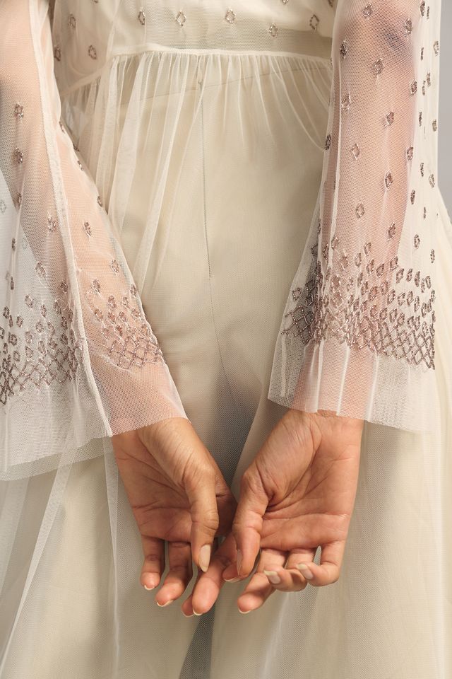By Anthropologie Embellished Sheer Kimono #4