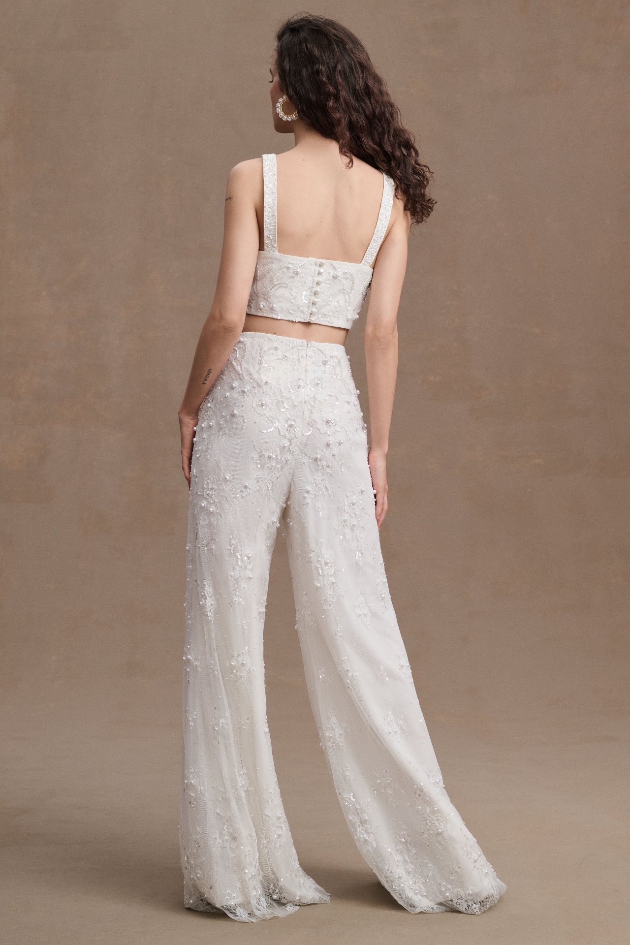 BHLDN Mira Embellished Wide-Leg Pant Bridal Set