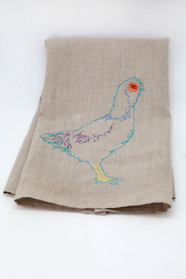 Chicken Embroidery Kitchen Towel