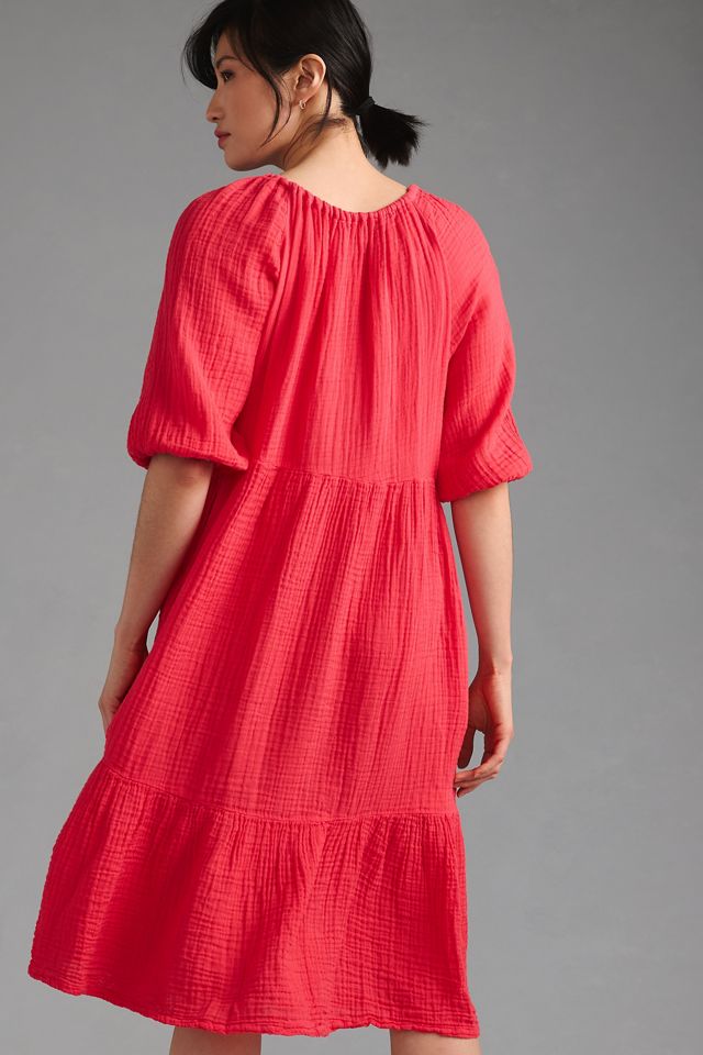 Sundry Tiered Gauze V-Neck Dress #2