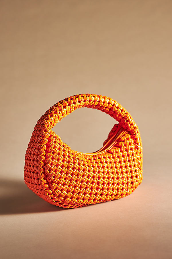 By Anthropologie The Inez Knotted Faux Leather Bag In Orange