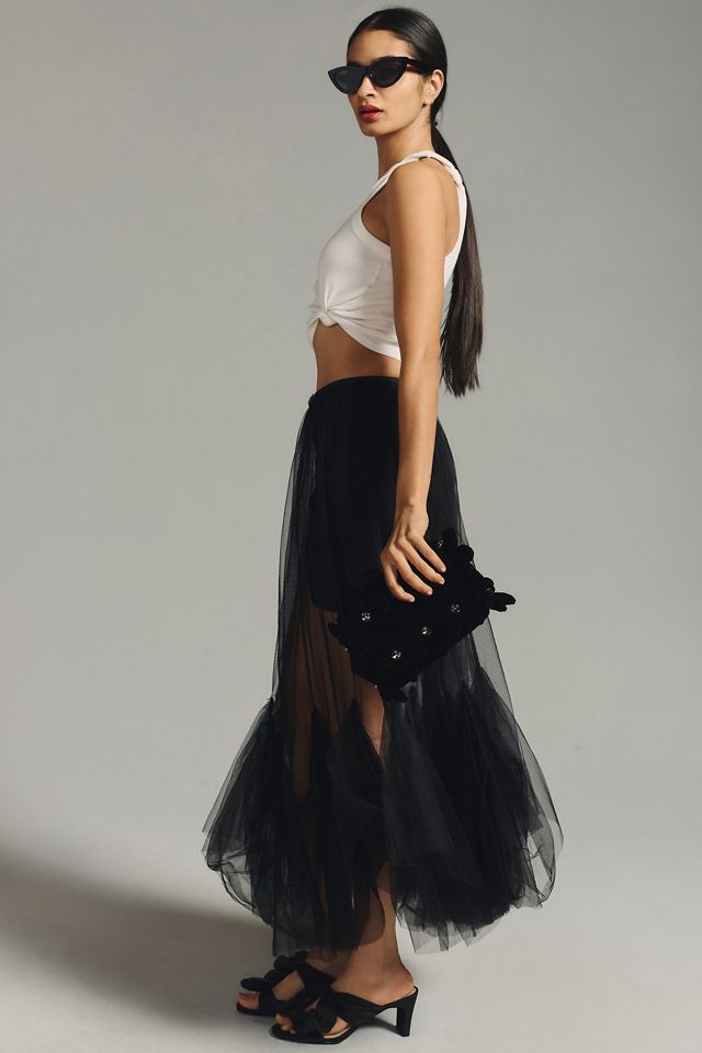 By Anthropologie Tulle Overlay Skirt #1