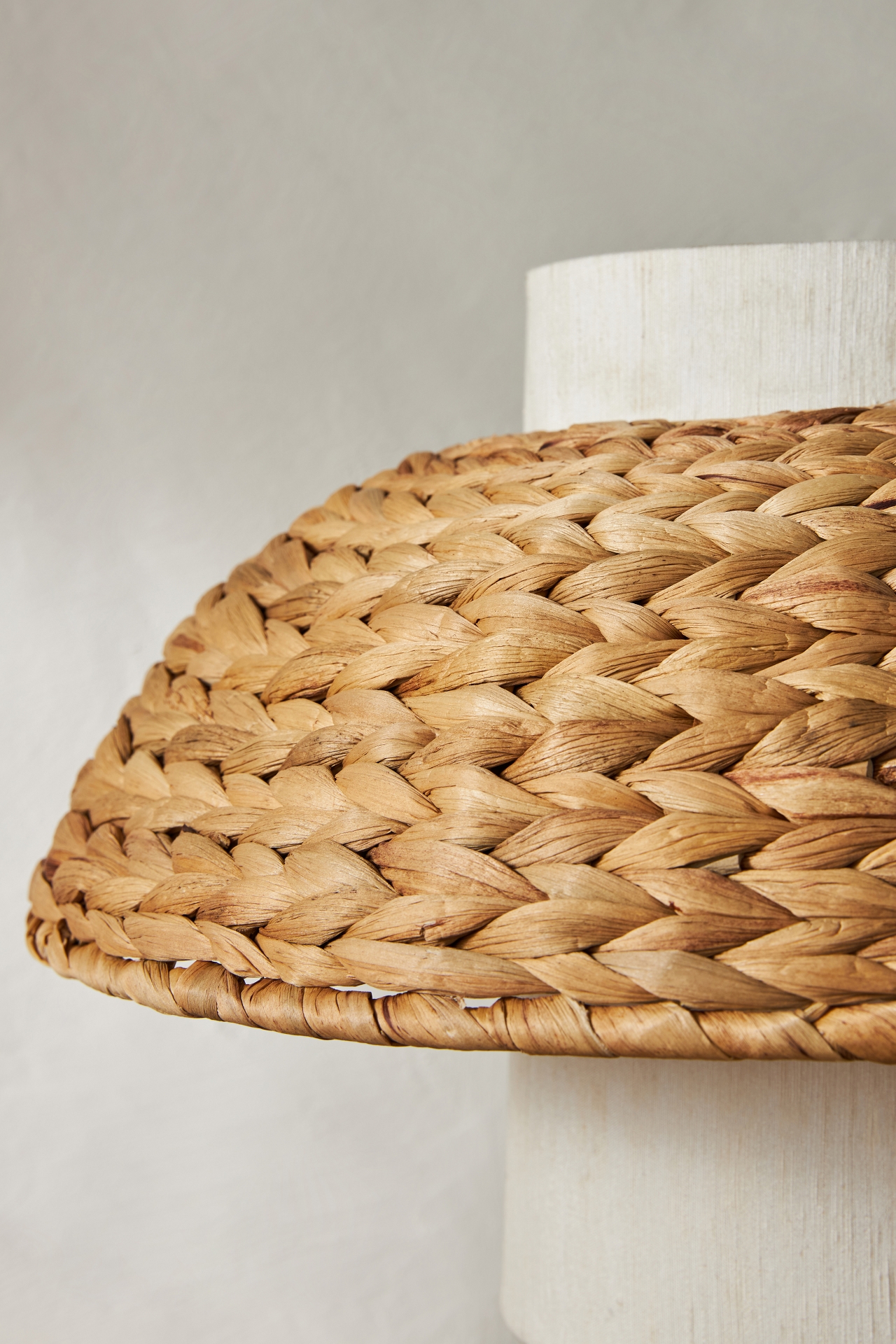 Woven Water Hyacinth Linen Lamp Shade