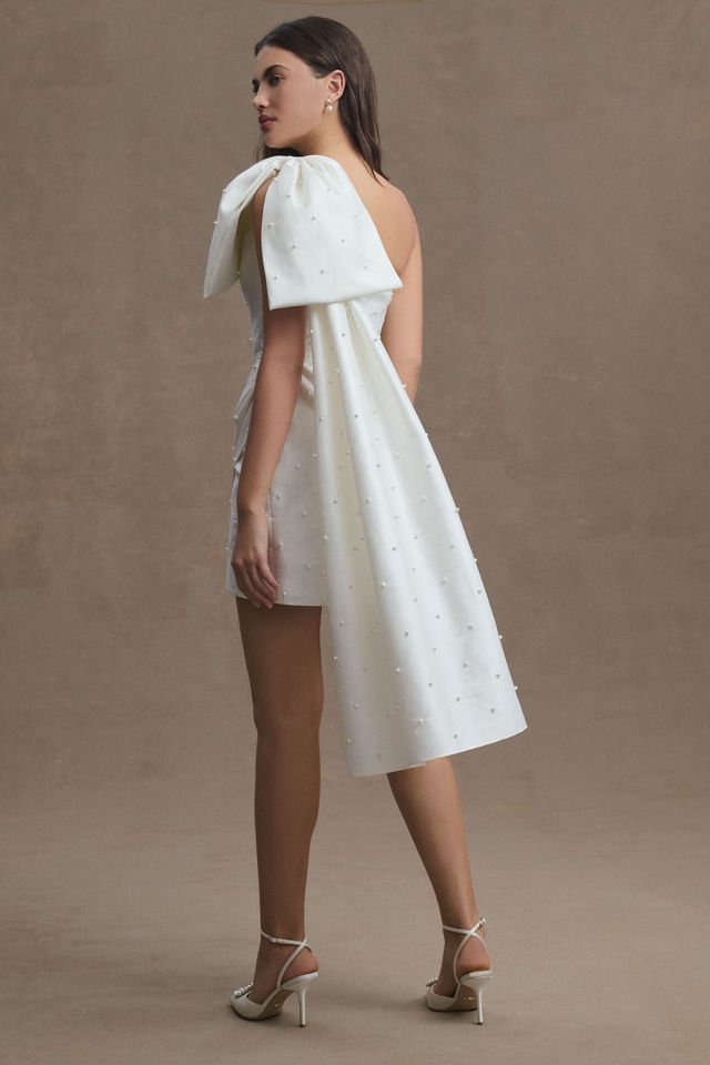 Sachin & Babi Pippa One-Shoulder Pearl-Embellished Mini Dress |  Anthropologie