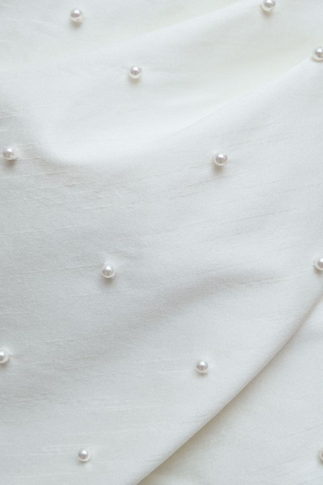 knee length dresses for ladies One-Shoulder Pearl Embellished Mini Dress main image 1