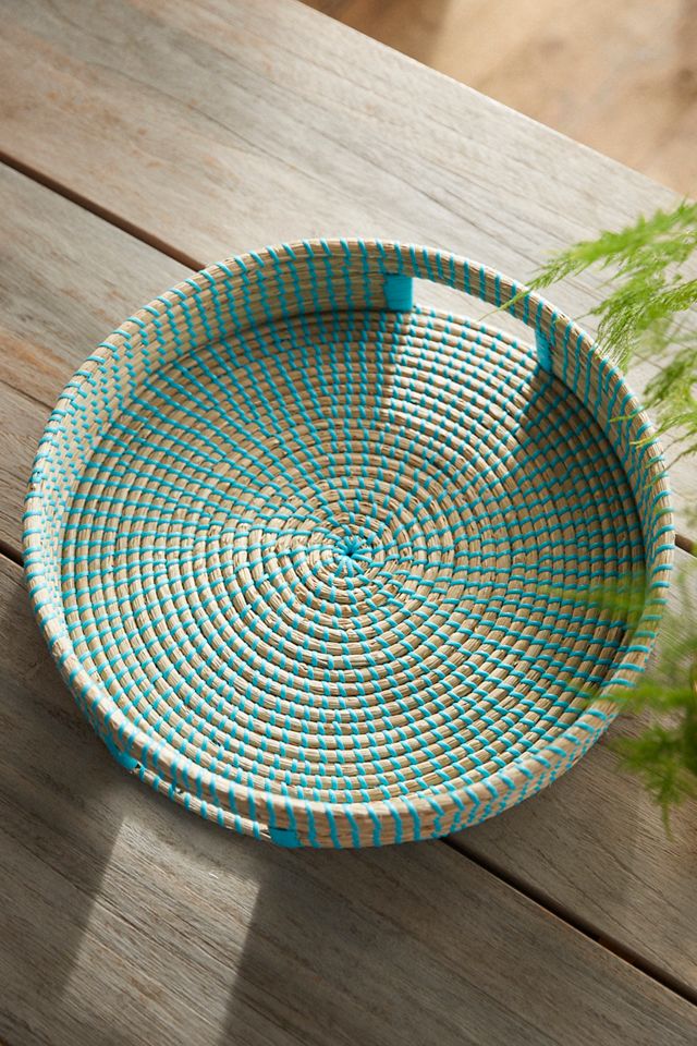 Woven Colorful Seagrass Tray #1