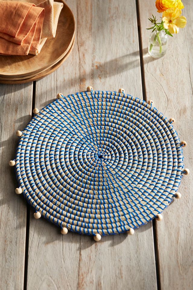 Beaded Colorful Seagrass Charger #1