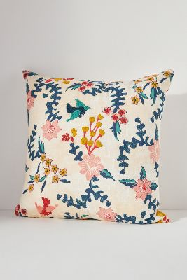 Anthropologie Hand-embroidered Mirelle Pillow In Multi