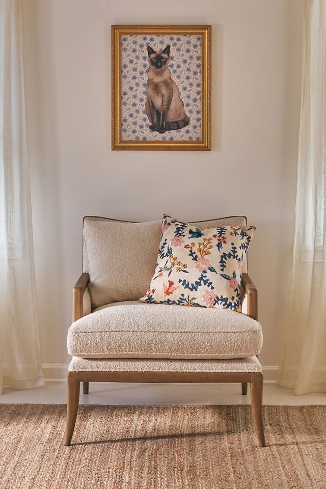 Mirelle Hand-Embroidered Cotton Pillow #6