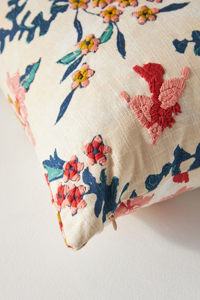 Mirelle Hand-Embroidered Cotton Pillow #2