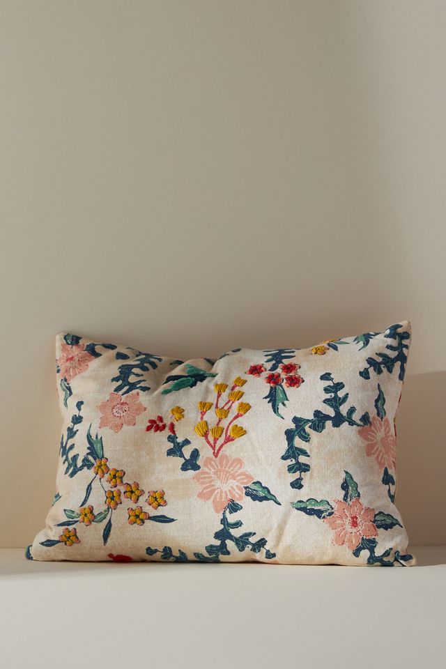 Mirelle Hand-Embroidered Cotton Pillow #3