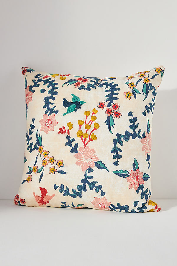 Anthropologie Hand-embroidered Mirelle Pillow In Multi