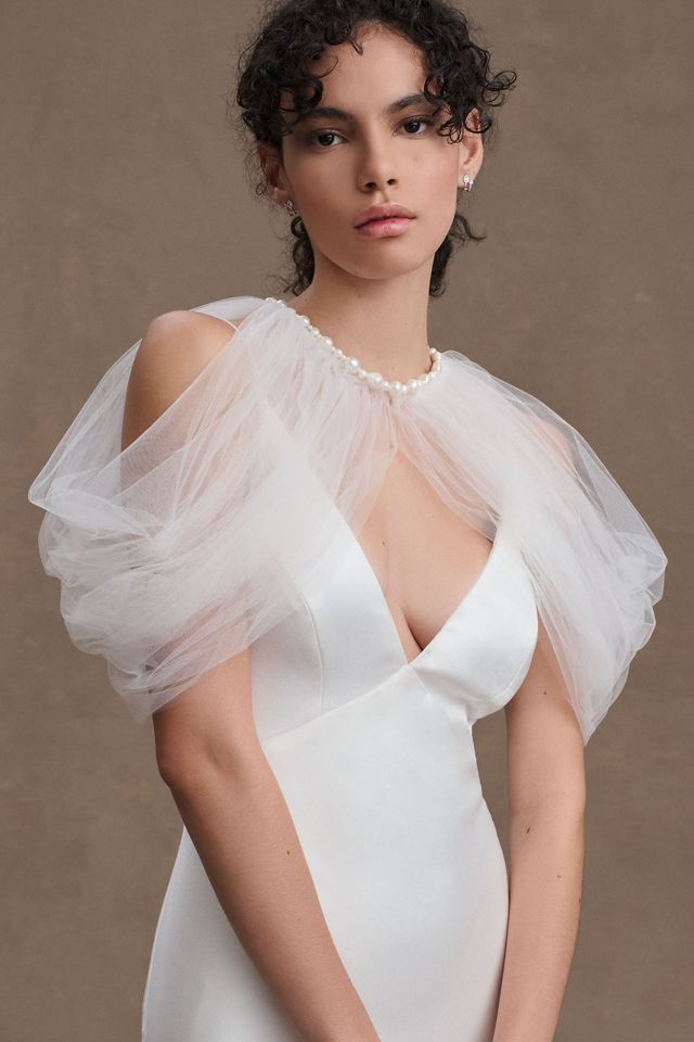 Besa Dilon Open-Shoulder Tulle Cape #1