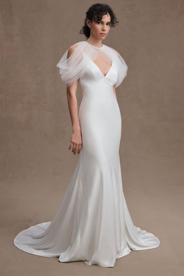 Besa Dilon Open-Shoulder Tulle Cape #3