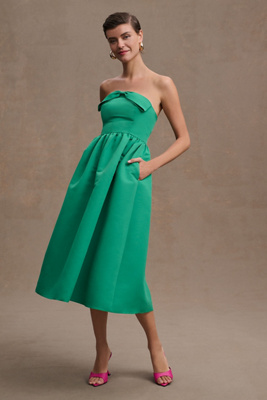 sachin & babi blaine strapless bow taffeta midi dress Sachin & Babi Blaine Strapless Bow Taffeta Midi Dress