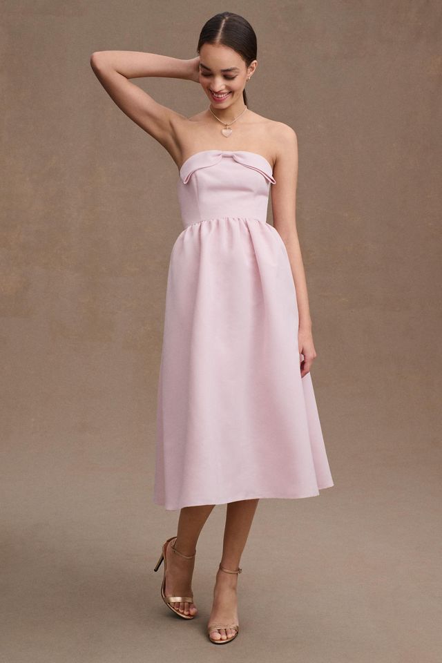 Sachin & Babi Blaine Strapless Bow Taffeta Midi Dress #1