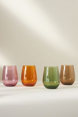Tossware Tritan Stemless Wine Glasses, Set of 4