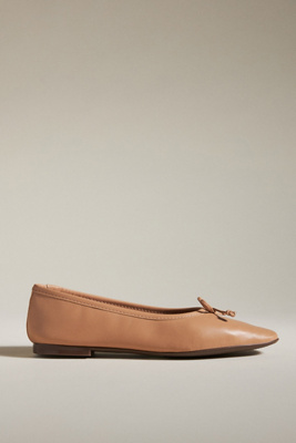 Schutz Arissa Leather Ballet Flats In Beige