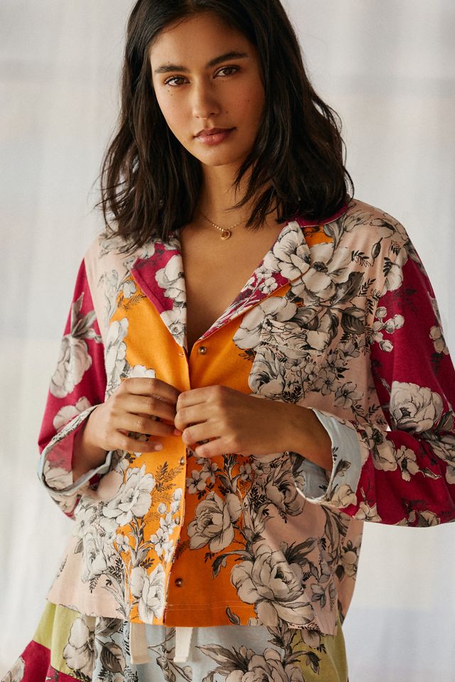 By Anthropologie Floral Buttondown Sleep Top #1