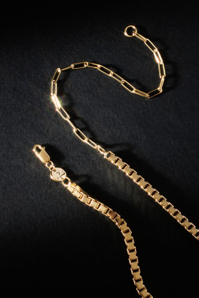 Jennifer Zeuner 14k Gold Rima Box-Chain Necklace #1