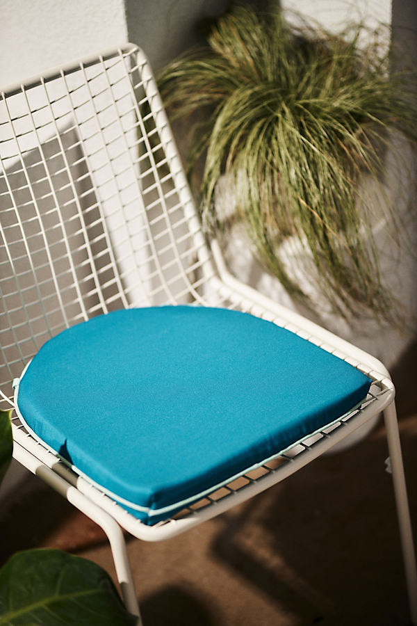 Anthropologie Piping Indoor/outdoor Seat Cushion In Blue