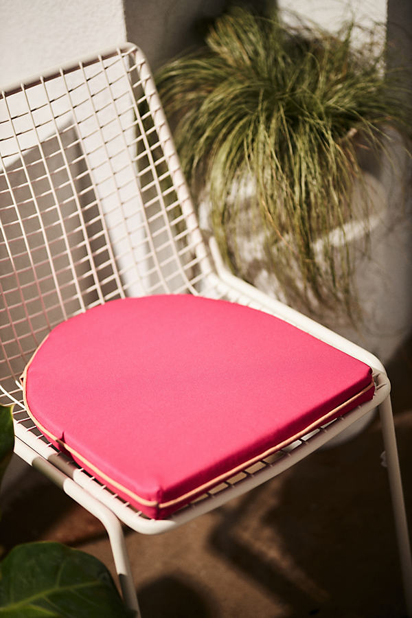 Anthropologie Piping Indoor/outdoor Seat Cushion In Pink